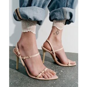 Zara high heeled fabric sandals